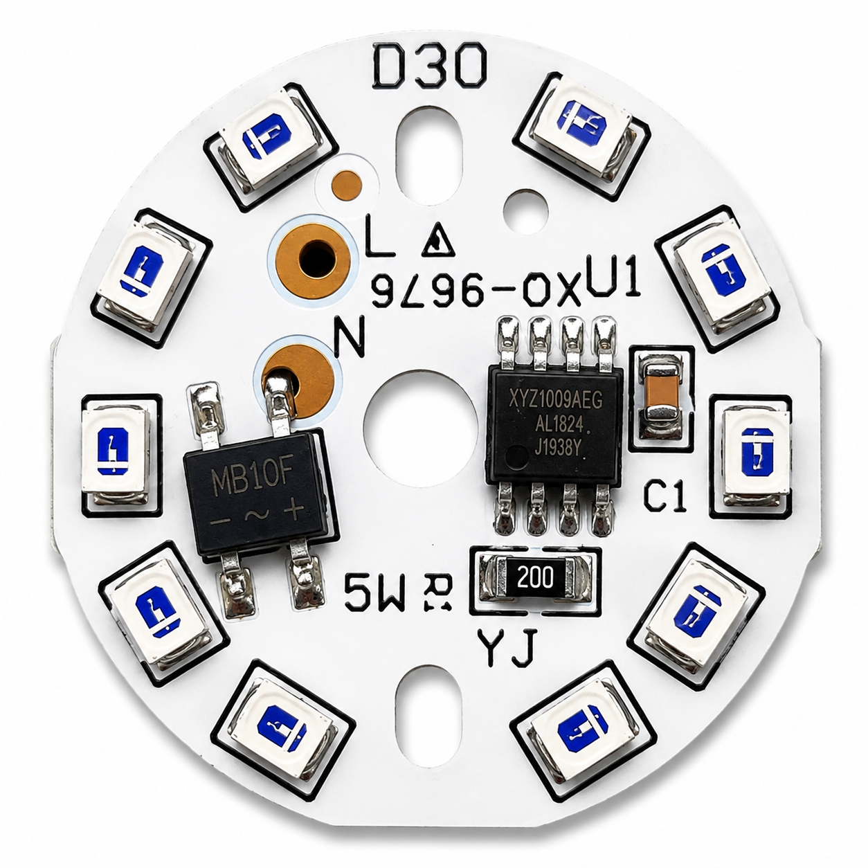 BulkyBaba 220V 5W Blue DOB LED MCPCB - Direct AC Driver-on-Board Raw Material